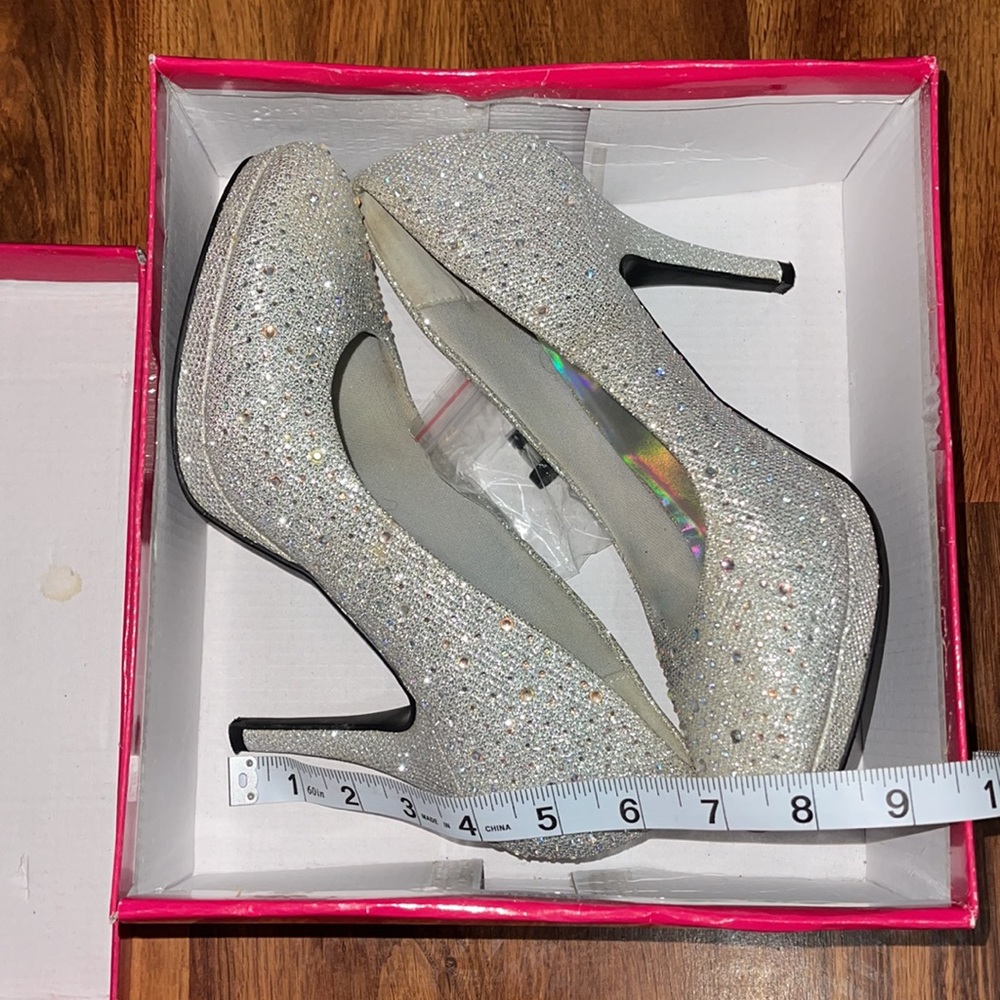 Silver Rhinestone Heels - Picture 3 of 5
